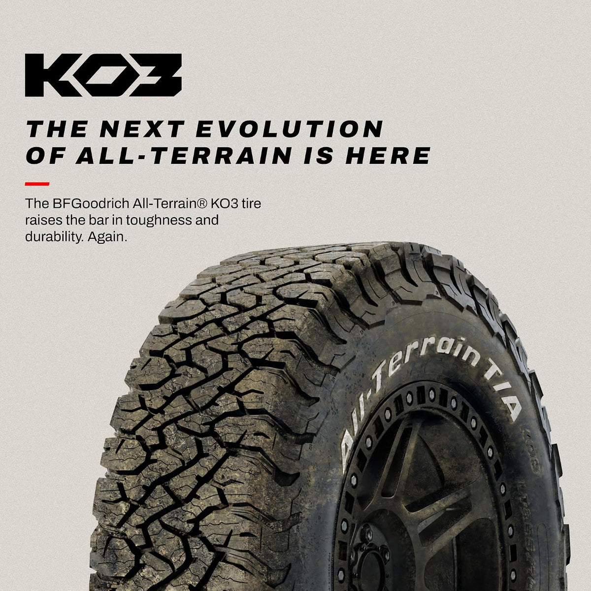 BFGoodrich All-Terrain T/A KO3 Car Tire for Light Trucks, SUVs, and Crossovers, LT275/65R20/E 126/123S LRE