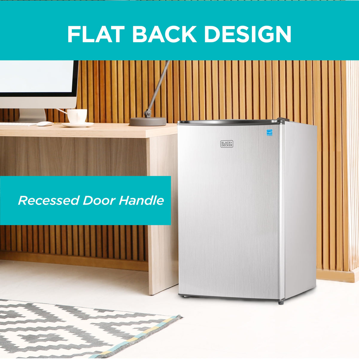 BLACK+DECKER 1.7 Cu. Ft. Compact Refrigerator, ENERGY STAR Certified, Single Door Mini Fridge with Chiller Compartment, Personal Fridge for Home or
