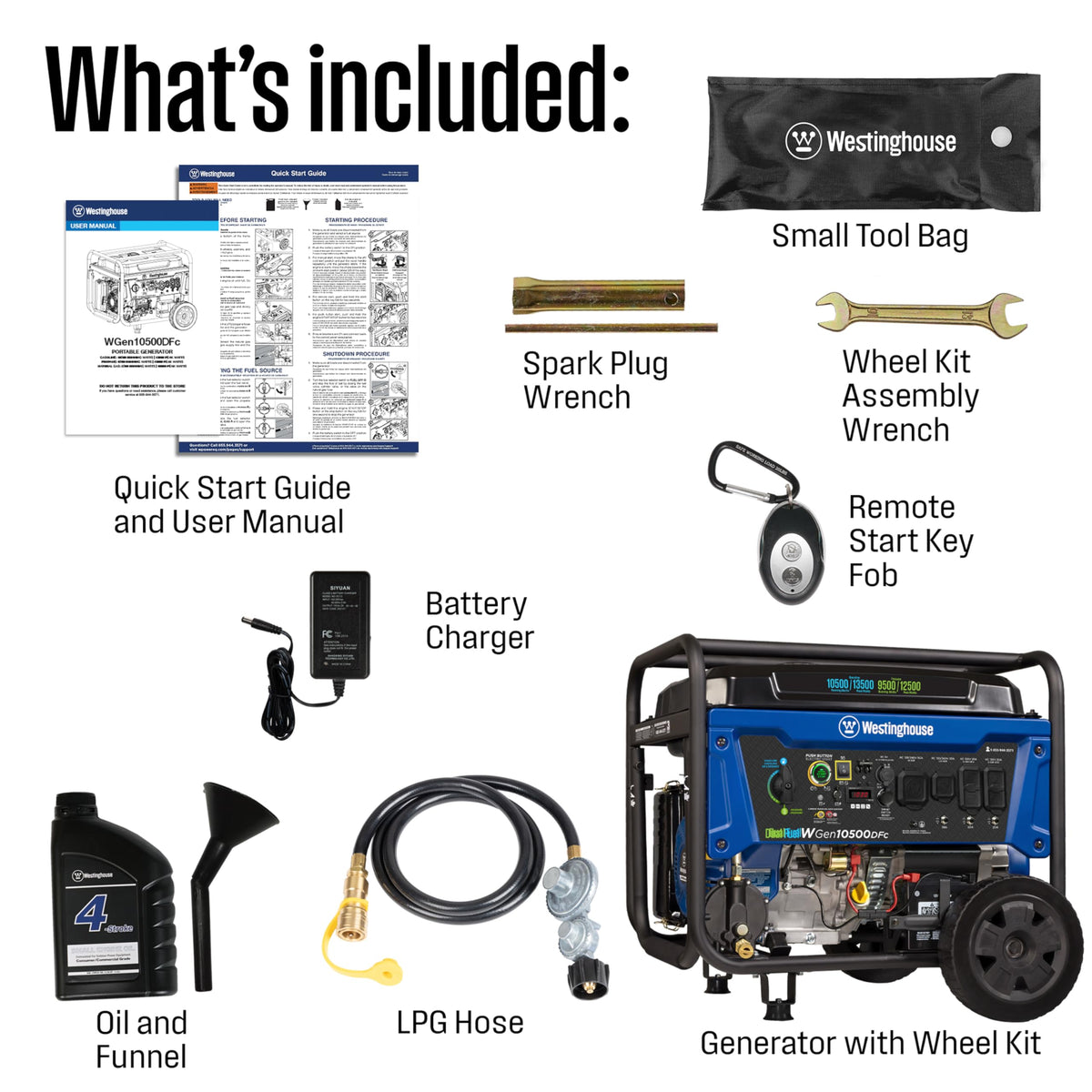 Westinghouse 13500 Peak Watt Tri-Fuel Home Backup Portable Generator, Remote Electric Start, Transfer Switch Ready, Gas, Propane, and Natural Gas