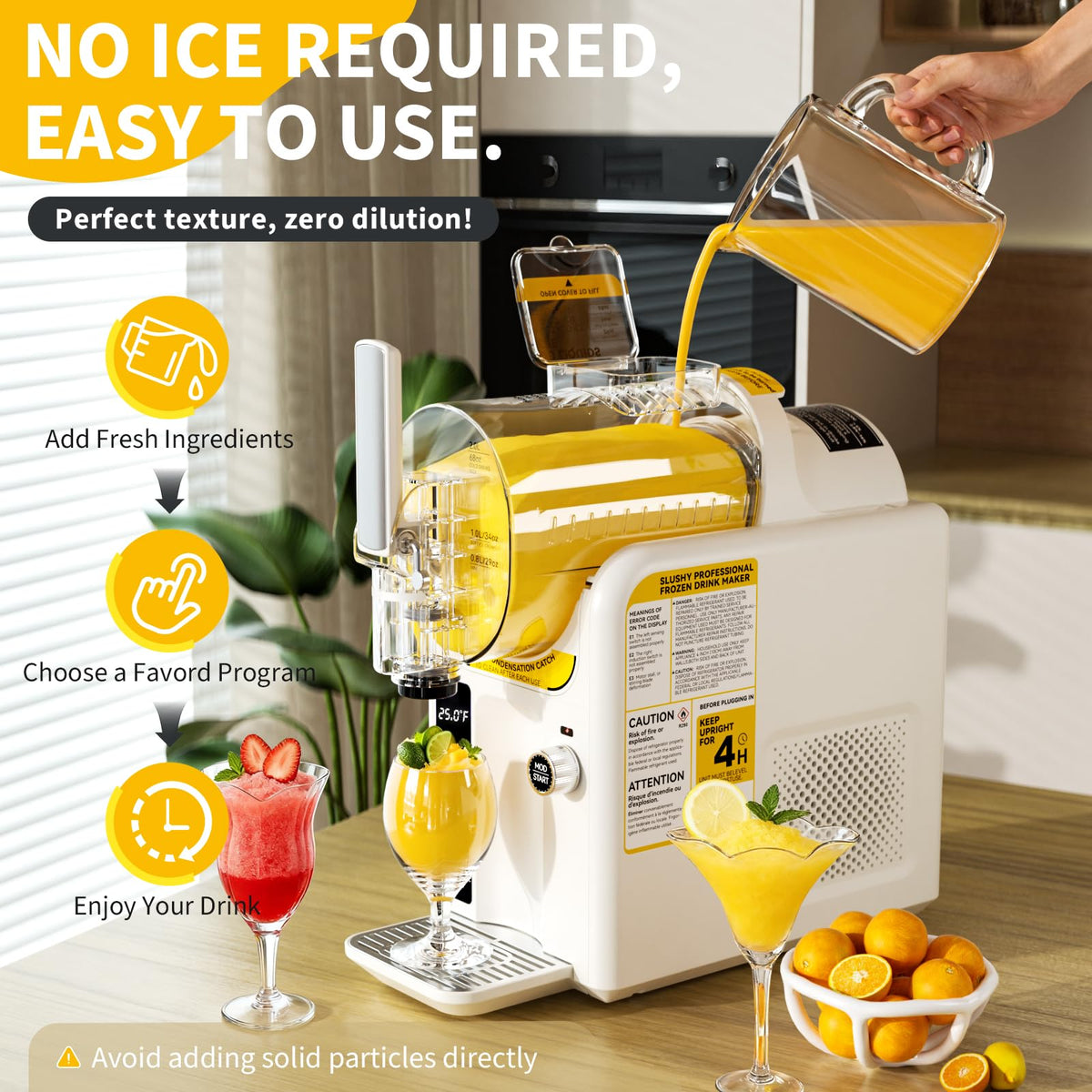 2 IN1 Ice Cream Maker Slushie Machine for Home - 88oz Slushy Machine Maker No Ice Needed Self Cleaning, Frozen Drink Machine, 5 Preset for Soft Serve