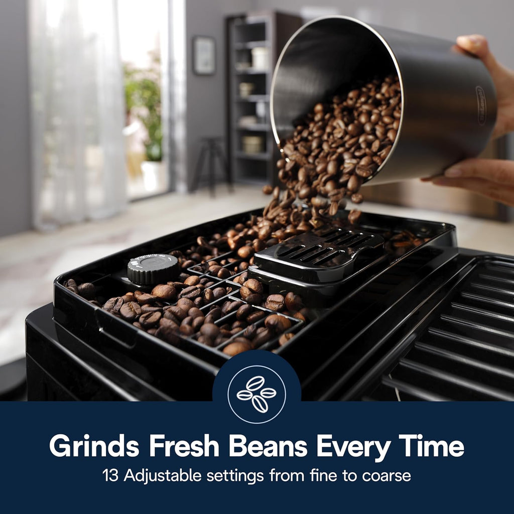 De'Longhi Magnifica Start Automatic Espresso Machine with Manual Milk Frother & Built in Grinder - 3 One-Touch Recipes, Easy-to-Clean, Home Barista