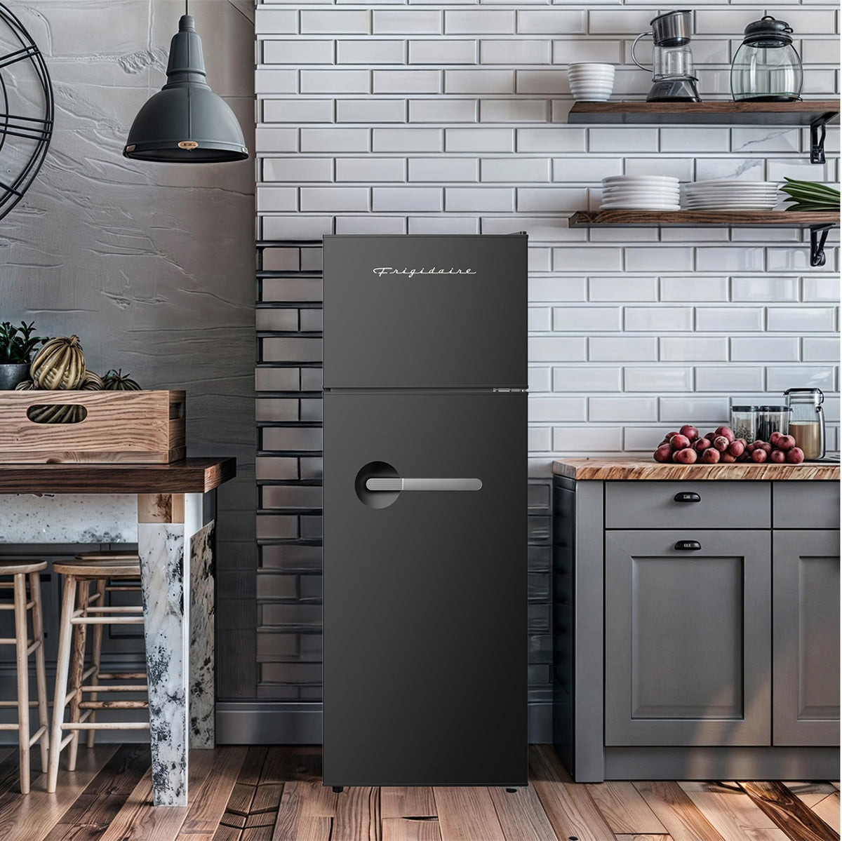 Frigidaire Retro Apartment Size Refrigerator with Top Freezer - 2 Door Fridge with 7.5 Cu Ft of Storage Capacity, Adjustable Spill-Proof Shelves