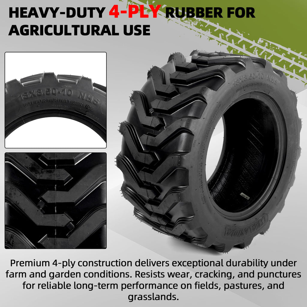 AR-PRO (2 Pack) 20x8.00-8 Lawn Mower Turf Tires, Tubeless, No Rims
