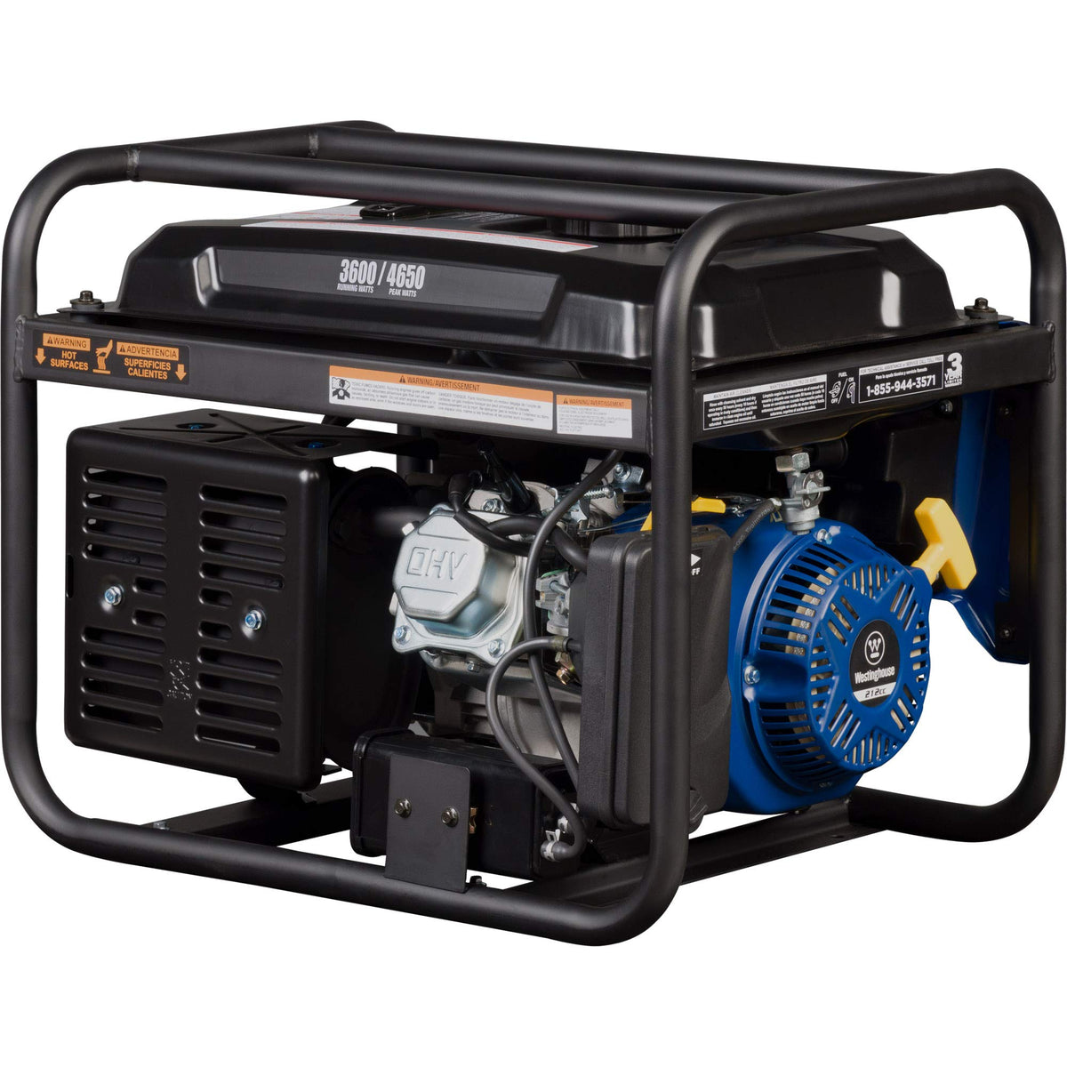 Westinghouse 4650 Peak Watt Dual Fuel Portable Generator, Remote Electric Start with Auto Choke, RV Ready 30A Outlet, Gas & Propane Powered
