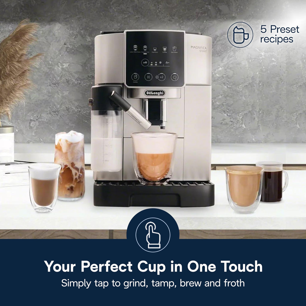 De'Longhi Magnifica Evo Automatic Espresso & Coffee Machine with Auto Milk Frother, Built-in Grinder & Auto-Clean Function - For Latte, Cappuccino