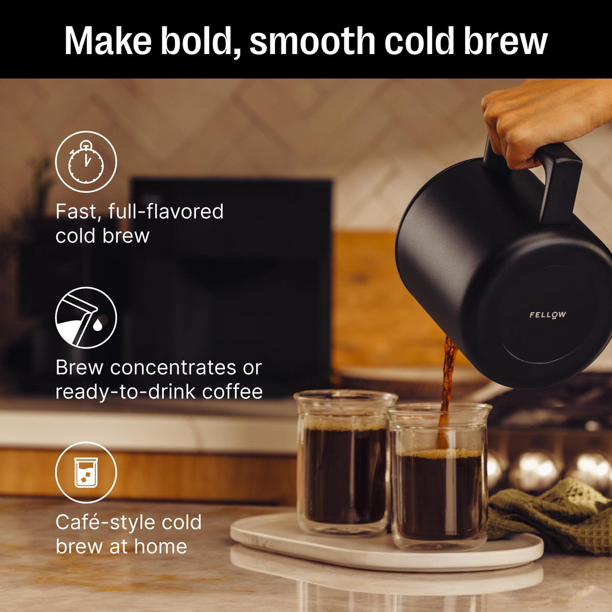 Fellow Aiden Precision Coffee Maker - 10-Cup Thermal Carafe, Built-In Brewing Guidance, Scheduling, Removable Water Tank, Matte Black