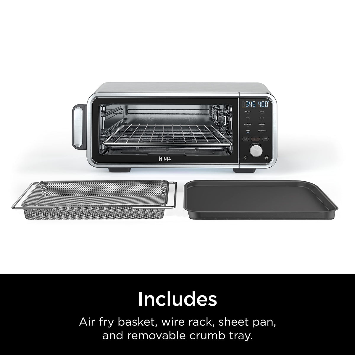 Ninja SP201 Digital Air Fry Pro Countertop 8-in-1 Oven with Extended Height, XL Capacity, Flip Up & Away Capability for Storage Space, with Air Fry