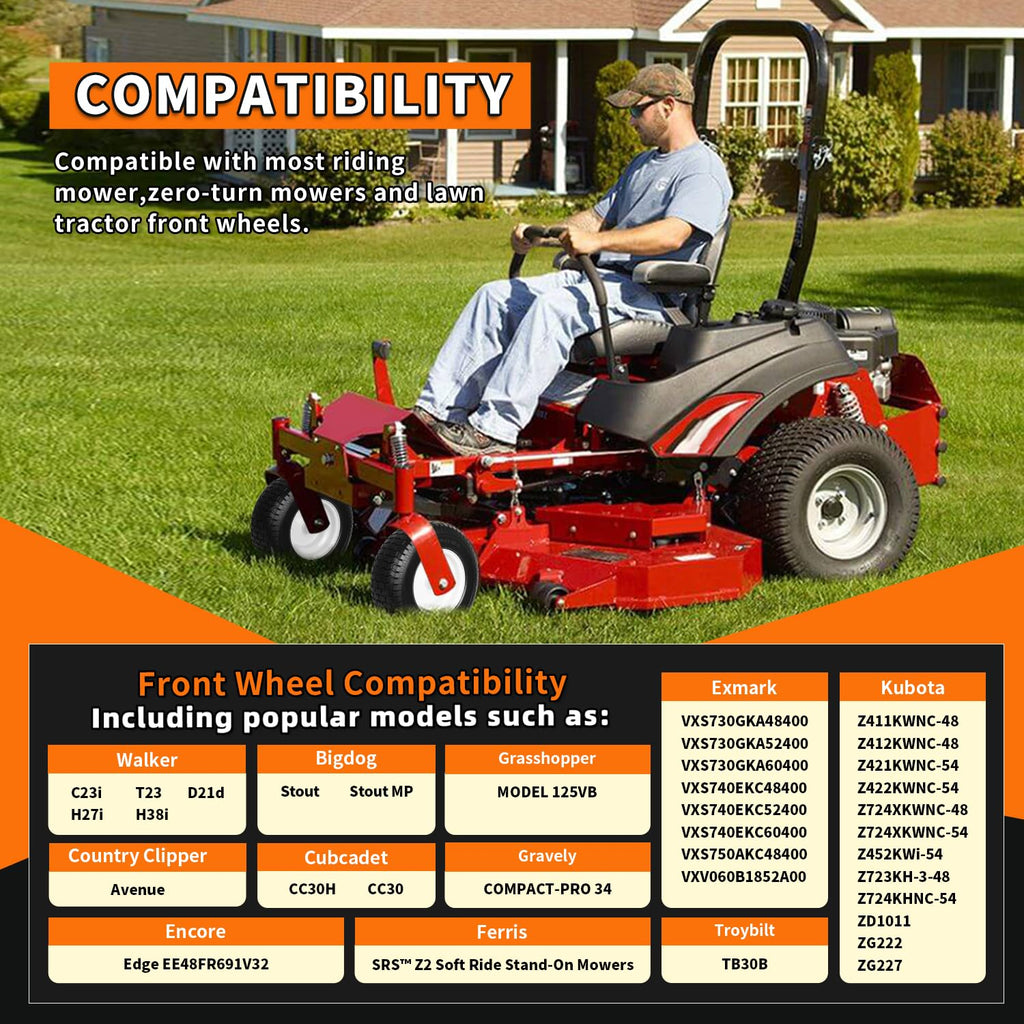 (2 Pack) 20x8.00-8 Tubeless Rear Riding Mowers Tire and Wheel Assemblies