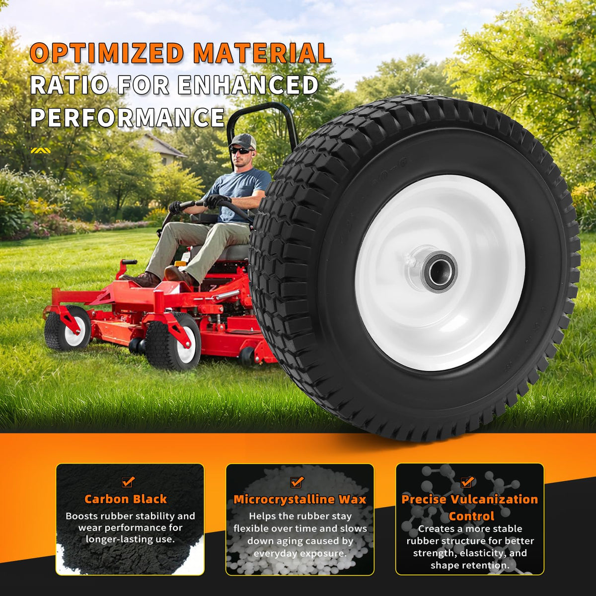 (2 Pack) 20x8.00-8 Tubeless Rear Riding Mowers Tire and Wheel Assemblies