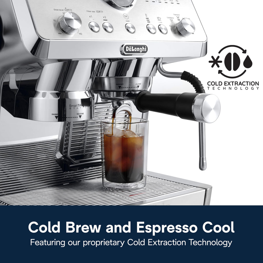 De'Longhi La Specialista Arte Evo Espresso Machine - Compact Cold Brew Coffee Maker with Grinder, Milk Steam Wand/Frother & Tamping Tools - Home