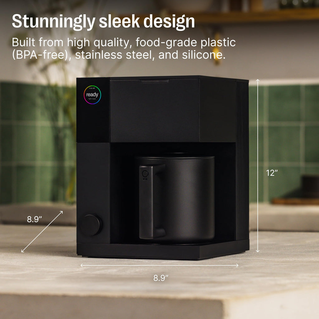 Fellow Aiden Precision Coffee Maker - 10-Cup Thermal Carafe, Built-In Brewing Guidance, Scheduling, Removable Water Tank, Matte Black