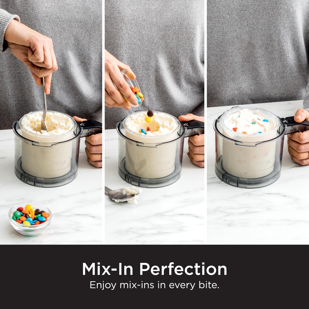 Ninja NC301 CREAMi Ice Cream Maker, for Gelato, Mix-ins, Milkshakes, Sorbet, Smoothie Bowls & More, 7 One-Touch Programs, with (2) Pint Containers &