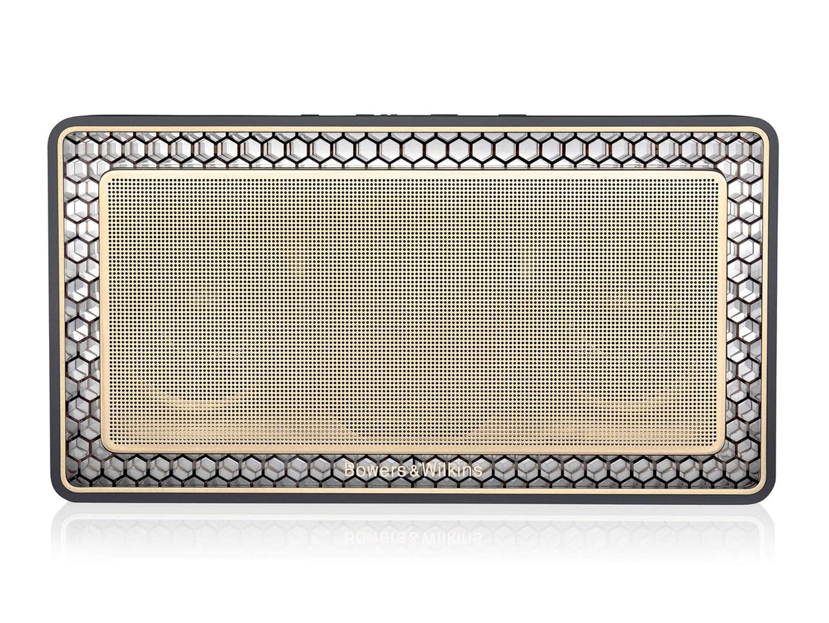 Bowers & Wilkins T7 Portable Bluetooth Speaker, Excellent Bass, Gold Edition