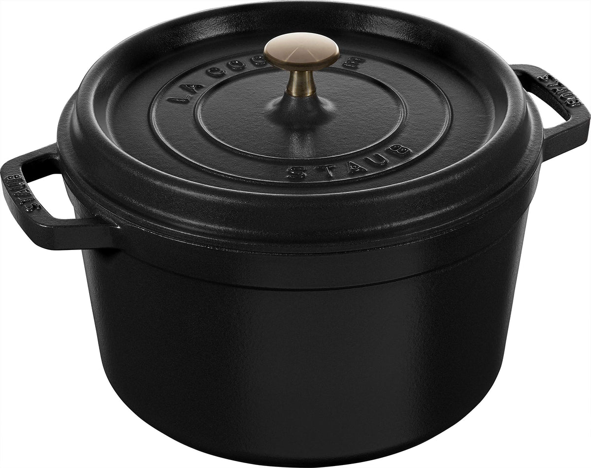 Staub Cast Iron 7-qt Round Cocotte - White Truffle, Made in France