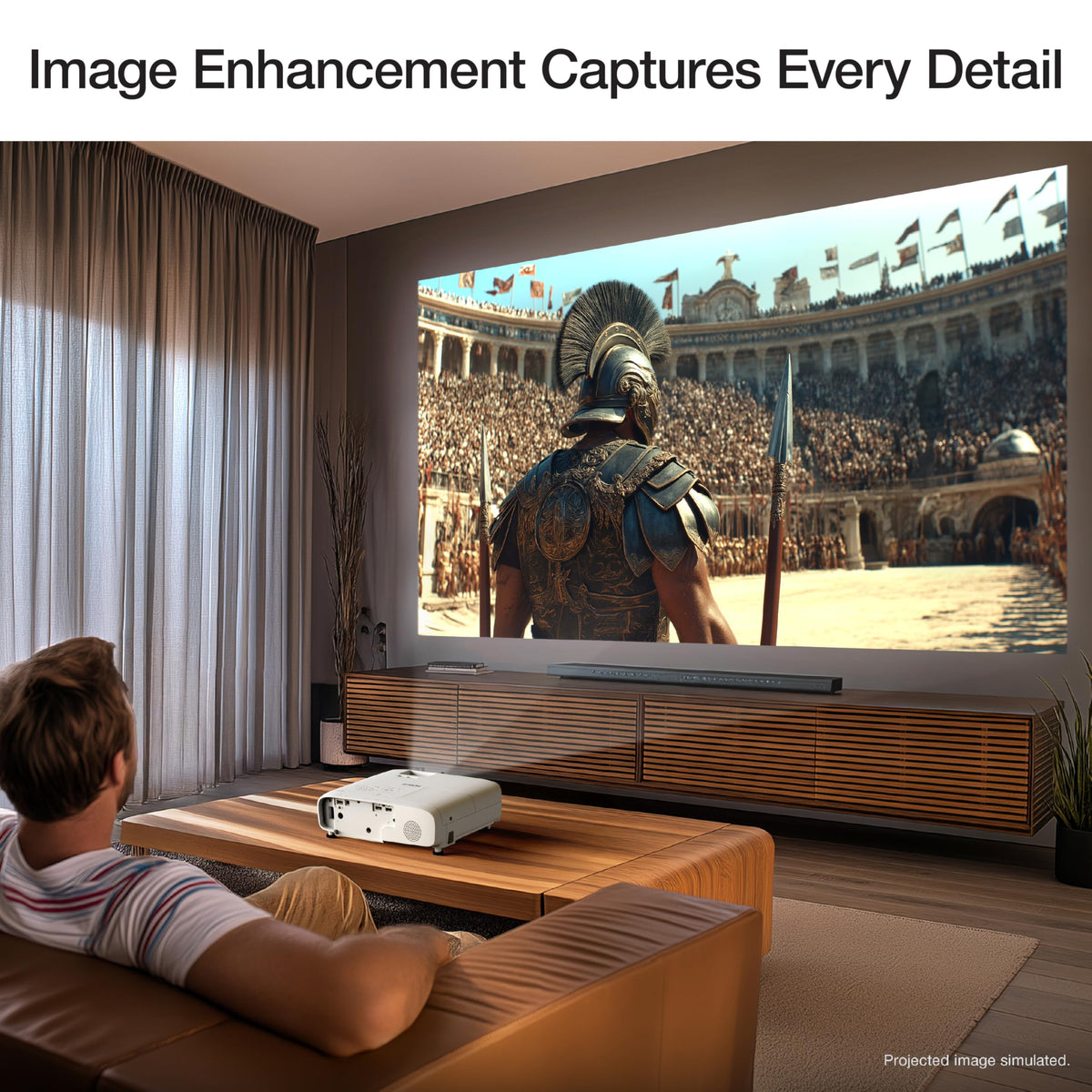 Epson Home Cinema 980 3-Chip 3LCD 1080p Projector, 4,000 Lumens Color and White Brightness, Streaming/Gaming/Home Theater, Built-In Speaker, Auto