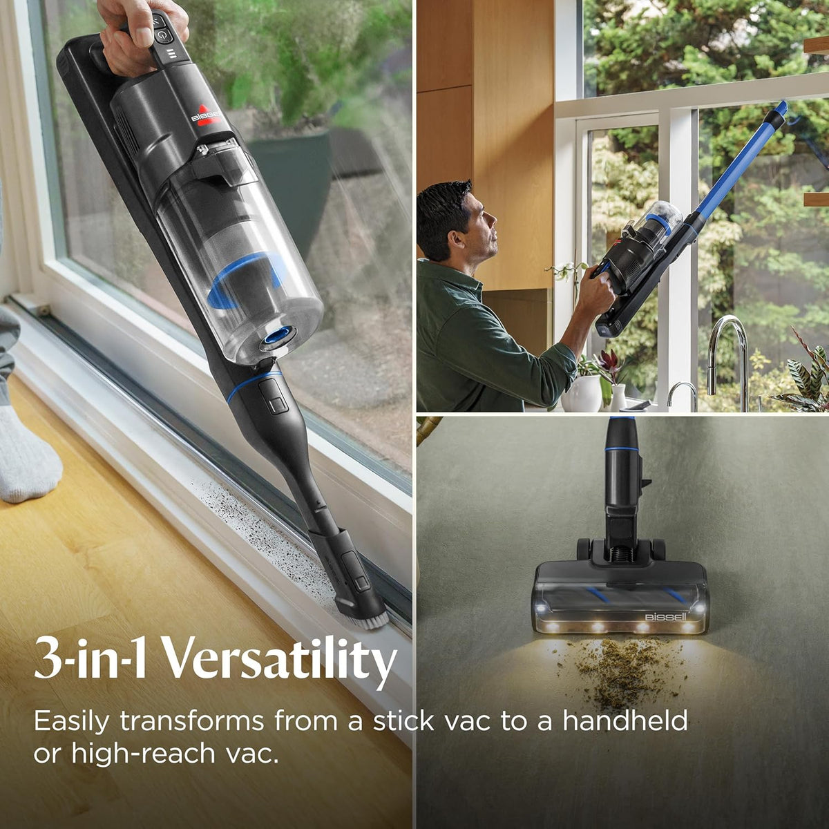 Bissell PowerClean FurFinder 200W Self-Standing Cordless Vacuum w/Tangle Free Brush Roll, Strong Suction, Removeable Battery, Wall Mount, Upholstery
