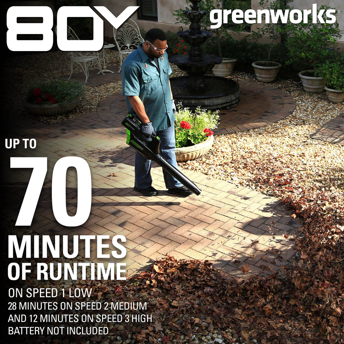Greenworks 80V (750 CFM) Backpack Blower, 4.0Ah Battery and 4A Charger