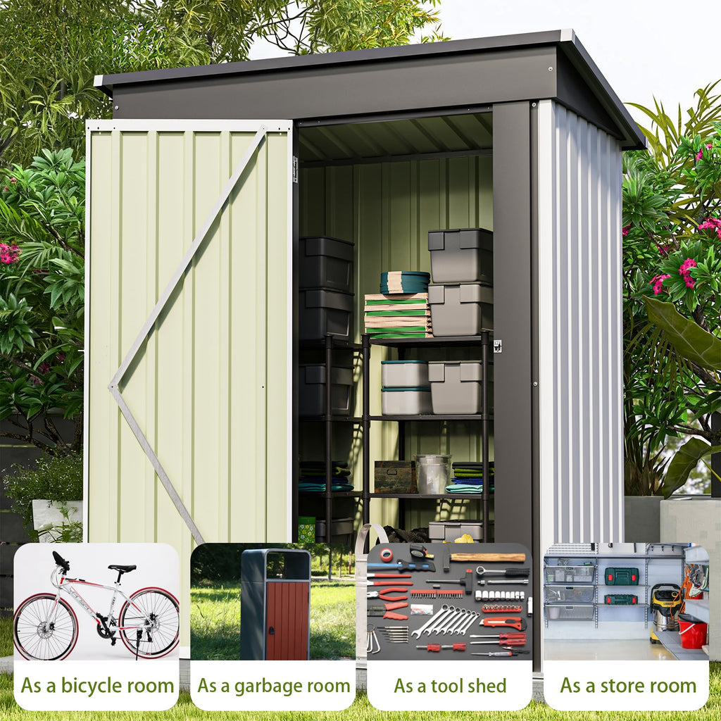 Patiowell 10 x 12 FT Metal Storage Shed for Outdoor, Steel Yard Shed with Design of Lockable Doors, Utility and Tool Storage for Garden, Backyard