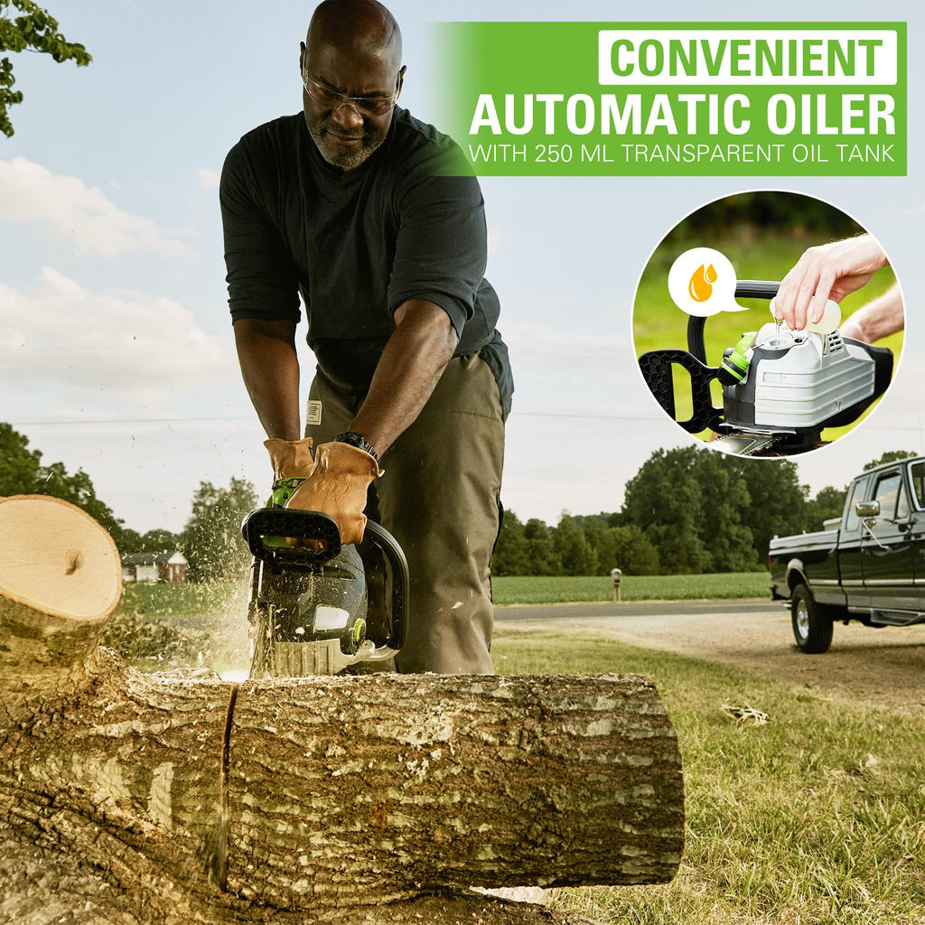 Greenworks 80V 18" Brushless Cordless Chainsaw (Great For Tree Felling, Limbing, Pruning, and Firewood) / 75+ Compatible Tools), 2.0Ah Battery and