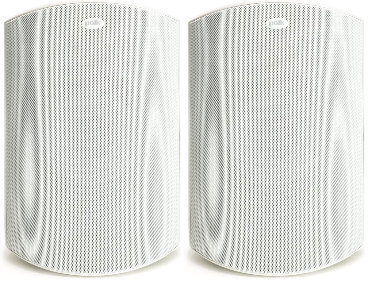 Polk Audio Atrium 4 Weatherproof Outdoor Speakers with Powerful Bass (Pair, Black), All-Weather Durability, Broad Sound Coverage, Speed-Lock Mounting